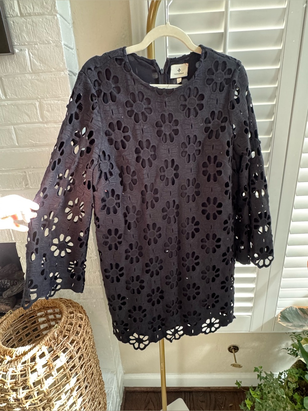 Tuckernuck Noir Eyelet Hutton Mini Dress